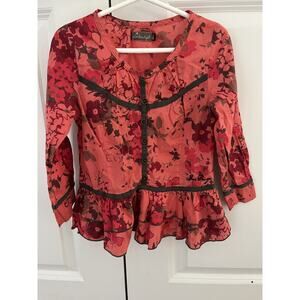 Jean Bourget girls top sz. 4 red blouse / top